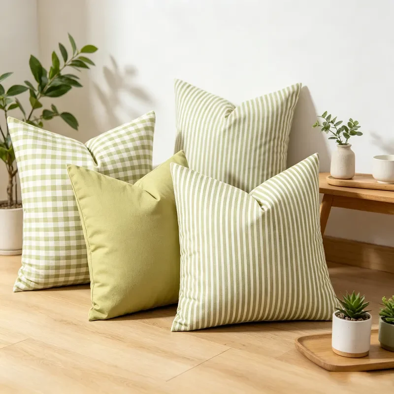 Simple wind small fresh pillow pillowcase decorative cushion light luxury bedside pillow sofa pillowcase living room pillow