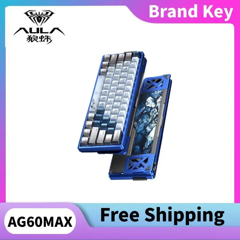 

AULA AG60 Pro/MAX Цельноалюминиевая клавиатура с магнитным валом с ЧПУ, датчики Холла четвертого поколения, двойное положение лампы, проводная клавиатура RGB