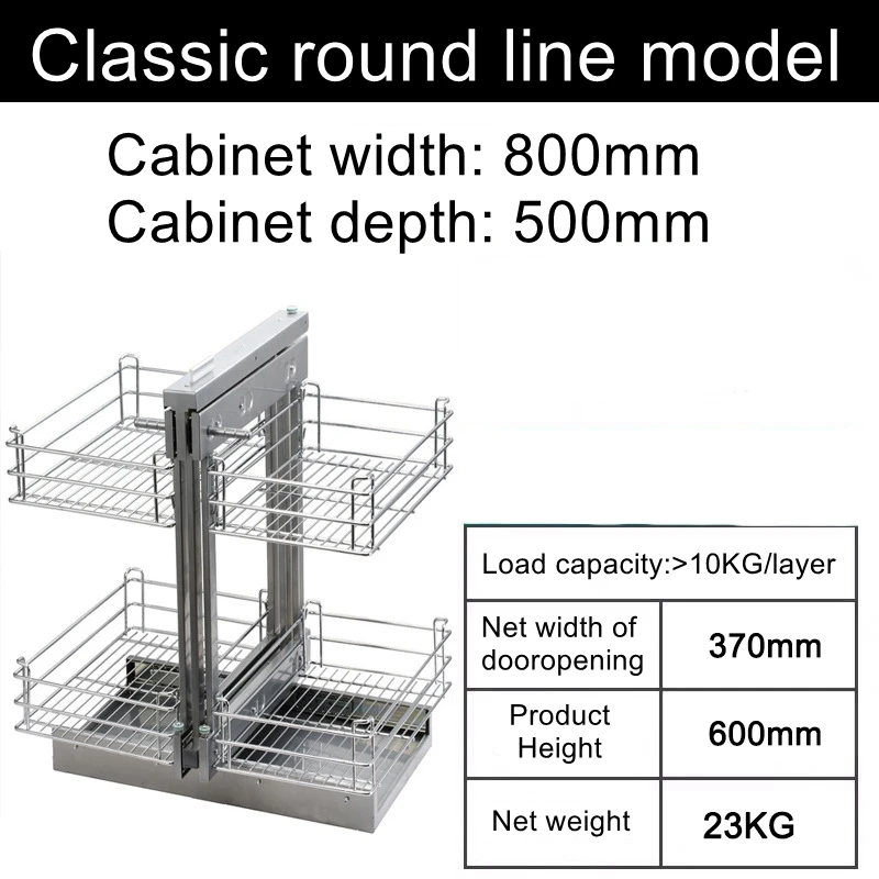 Built-in Kitchen Corner Drawer Rack Tempered Glass Pull-out Storage Basket