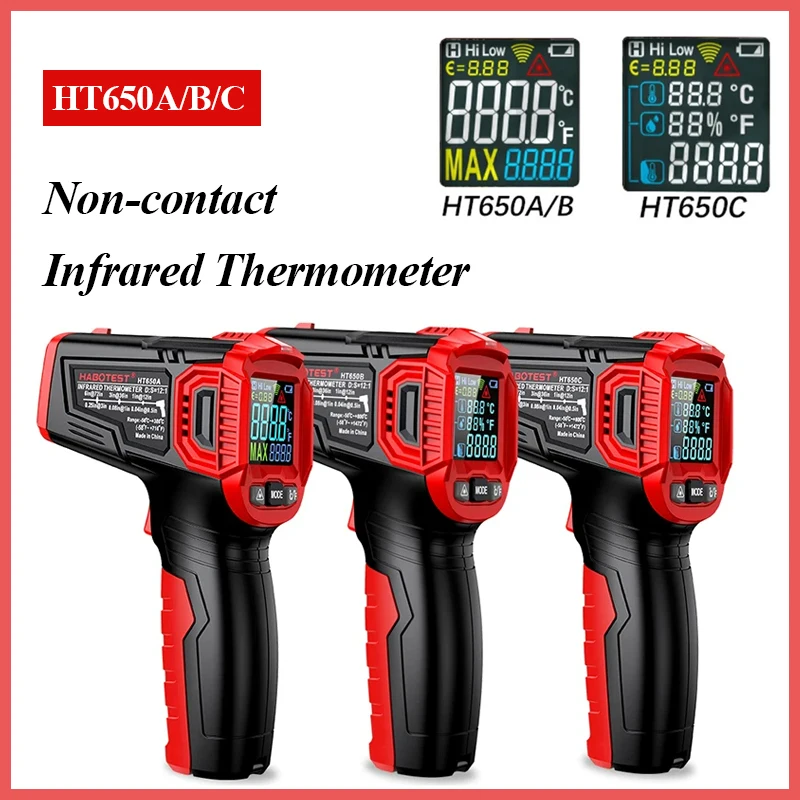 HT650 Infrared Temperature Thermometer -58~1472 Non-Contact laser Thermometer High Precision Industrial Hygrometer Pyrometer