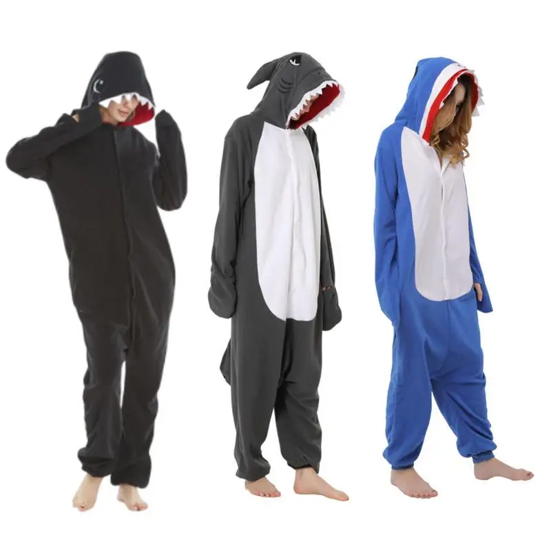 Shark Blanket Hoodie Wearable Shark Costumes Body Suit Soft Animal Pajamas Sleepwear Shark Sleeping Bag For Adults Kids