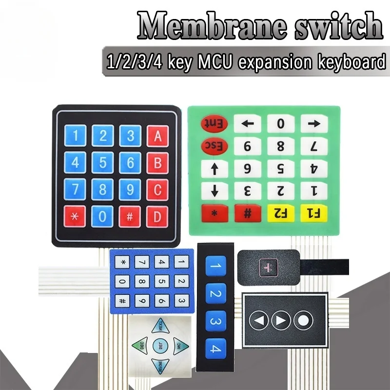 1 3 4 5 12 16 20 Key Button Membrane Switch 1x4 1x5 4x4 4x5 Keys Matrix Array Keyboard Keypad Control Panel DIY Kit For Arduino