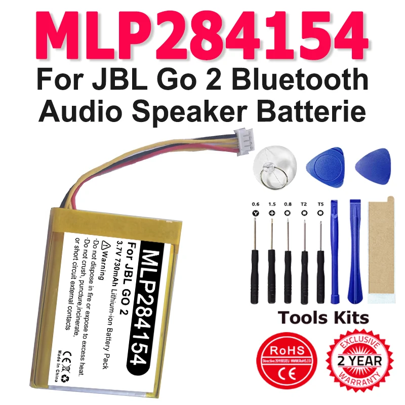 

730mAh MLP284154 Battery For JBL Go 2 GO2 Bluetooth Audio Speaker Batterie Accumulator + free tools