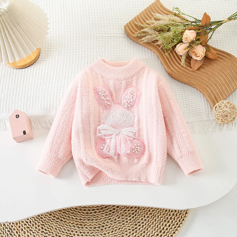 

Girls Woolen Jersey Sweaters Spring Autumn 2024 Children Knitted Coats For Baby Outerwear Clothes Tops Kids Jackets Costume 5 6Y