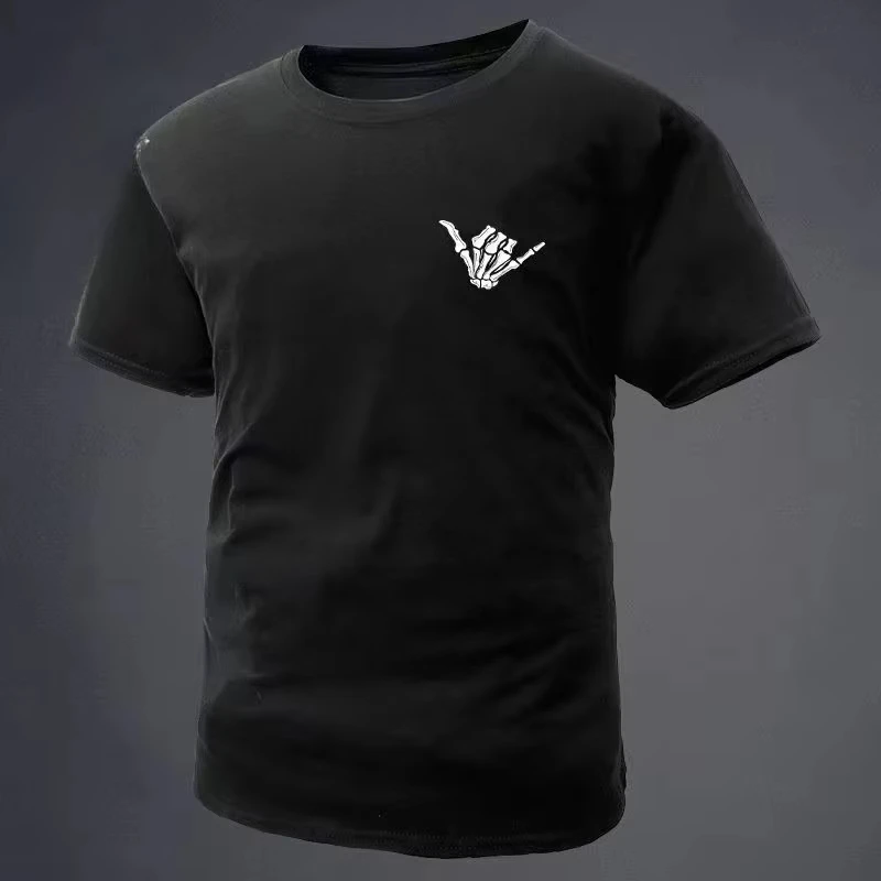 الرجال والنساء قصيرة الأكمام تي شيرت التكتيكية الموقف الصيف الخريف والشتاء قصيرة الأكمام العسكرية مروحة الرياح اليد العظام سلسلة #2