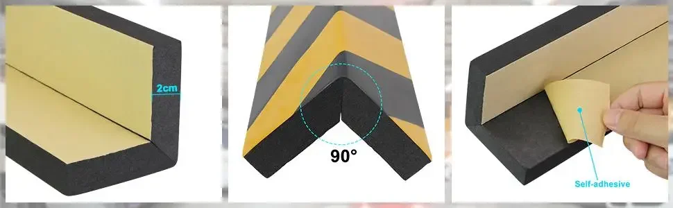 Autoschaum-Warnschild, Stoßstangenschutz, Sicherheitswarnschutz, selbstklebender reflektierender Streifen für Parkplatz, Garage, Wandecken – Detail 4
