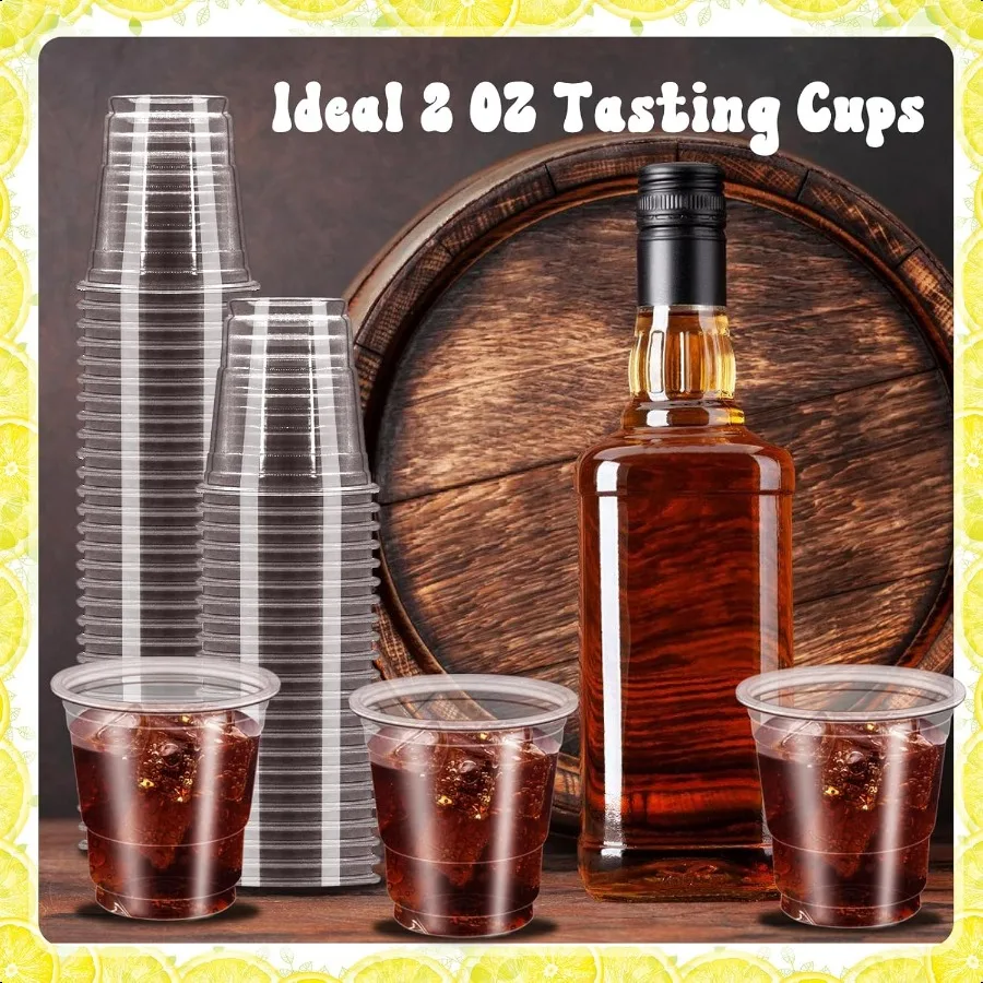 300 حزمة 2 أوقية نظارات طلقة بلاستيكية نظارات لقطة للاستعمال مرة واحدة أكواب صغيرة لحفلات الزفاف عطلة 2 أوقية أكواب النار للبيرة الفودك