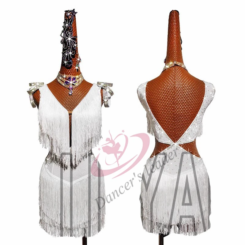 

Latin Dance Professional Dress High-end Customized Full Tassel Cha Tango Standard Stage Performance Clothing