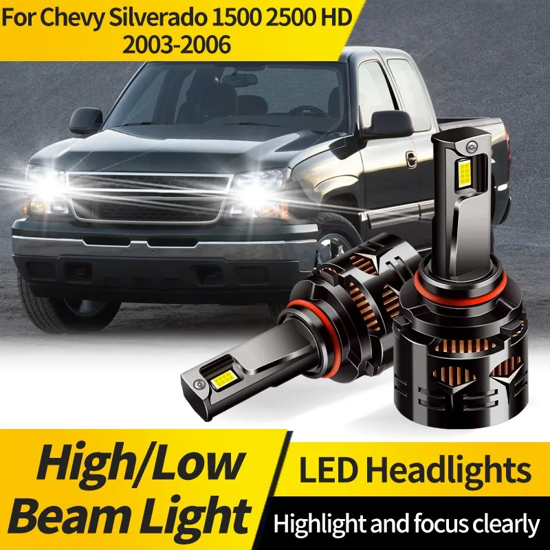 

2PCS 9005 HB3 LED Headlight Bulb 9006 HB4 Super Bright Auto Driving Headlamp Bulb Turbo Lamp For Chevy C1500 2500 3500 1990-1998