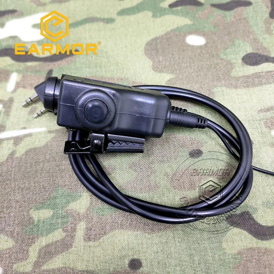 OPSMEN-adaptador Earmor M52 PTT Airsoft, auriculares tácticos PTT Kenwood Midland, ampliar la combinación de botones de línea de dedo