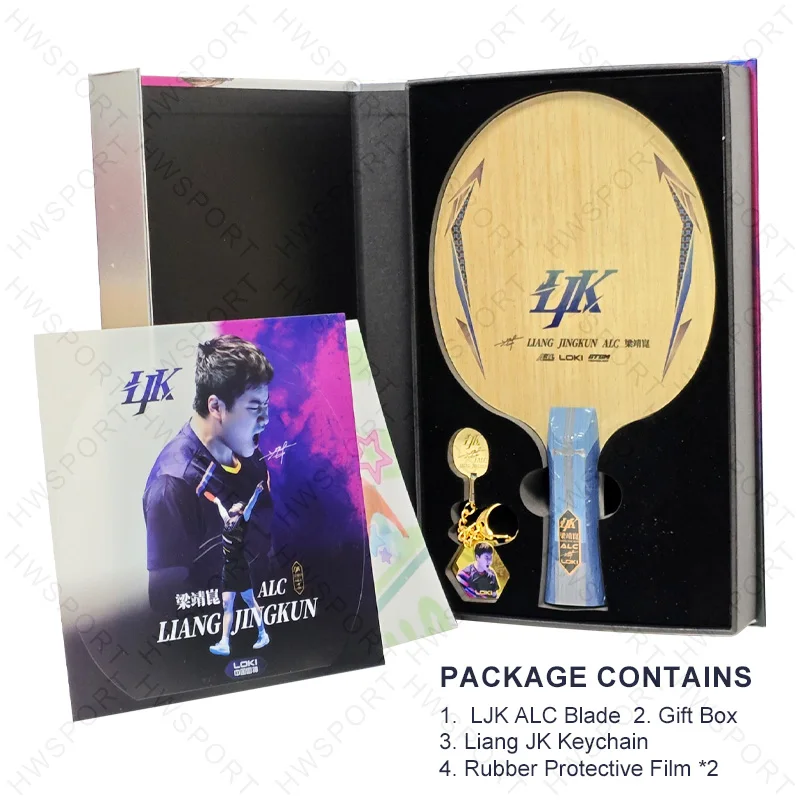 LOKI LJK ALC Table Tennis Blade Professional OFF++ 5 Wood 2 ArylCarbon Ping Pong Racket Base with Outer ALC Fiber for Spin Speed
