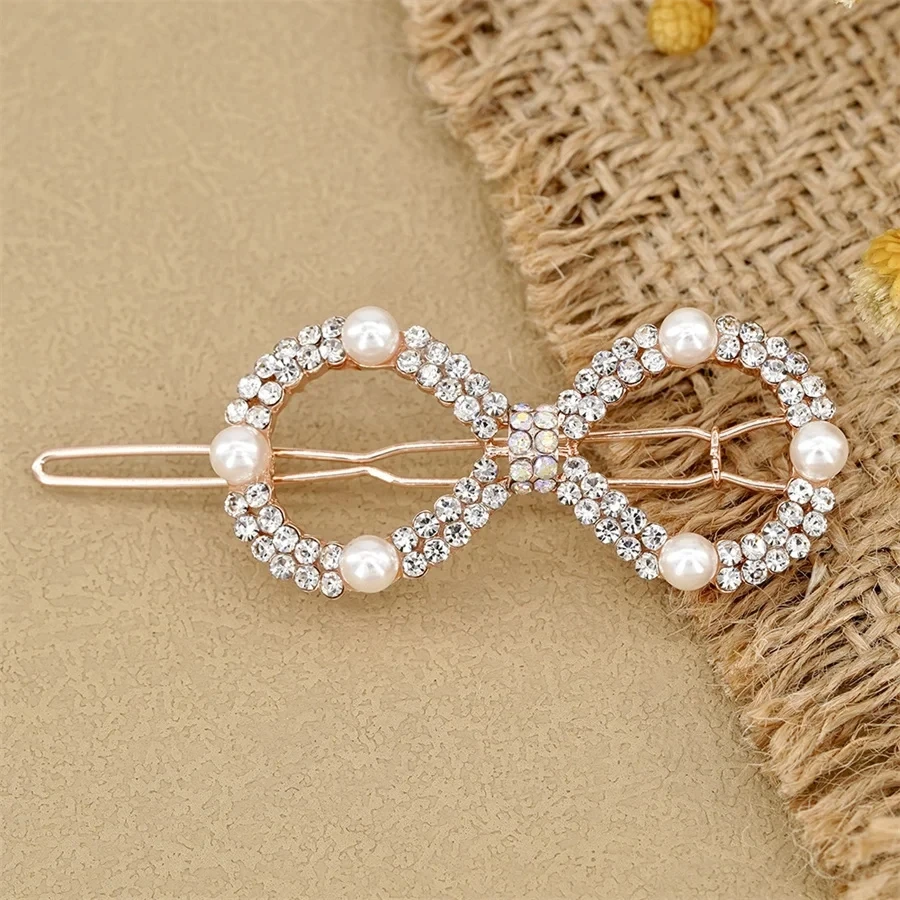 New Korean Pearl Hair Clip Women Girls Elegant Design Triangular Star Round Hairpin Barrette Hair Pins Ponytail Hair Accessories