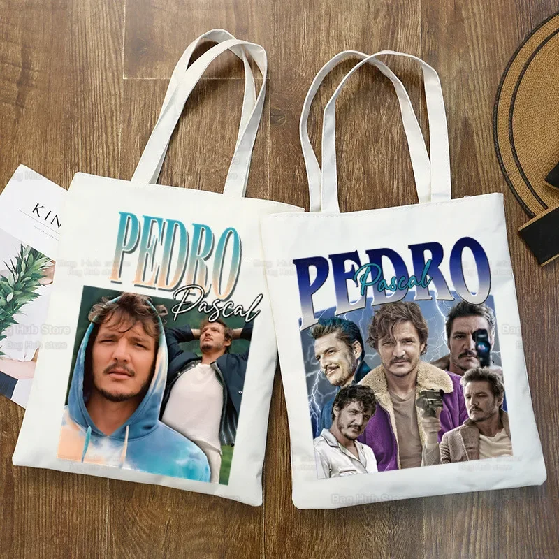 Pedro Pascal My Boy Friend Reusable Shopping Bag Women Canvas Tote Bags Printing Eco Bag Cartoon Shopper Shoulder Bags