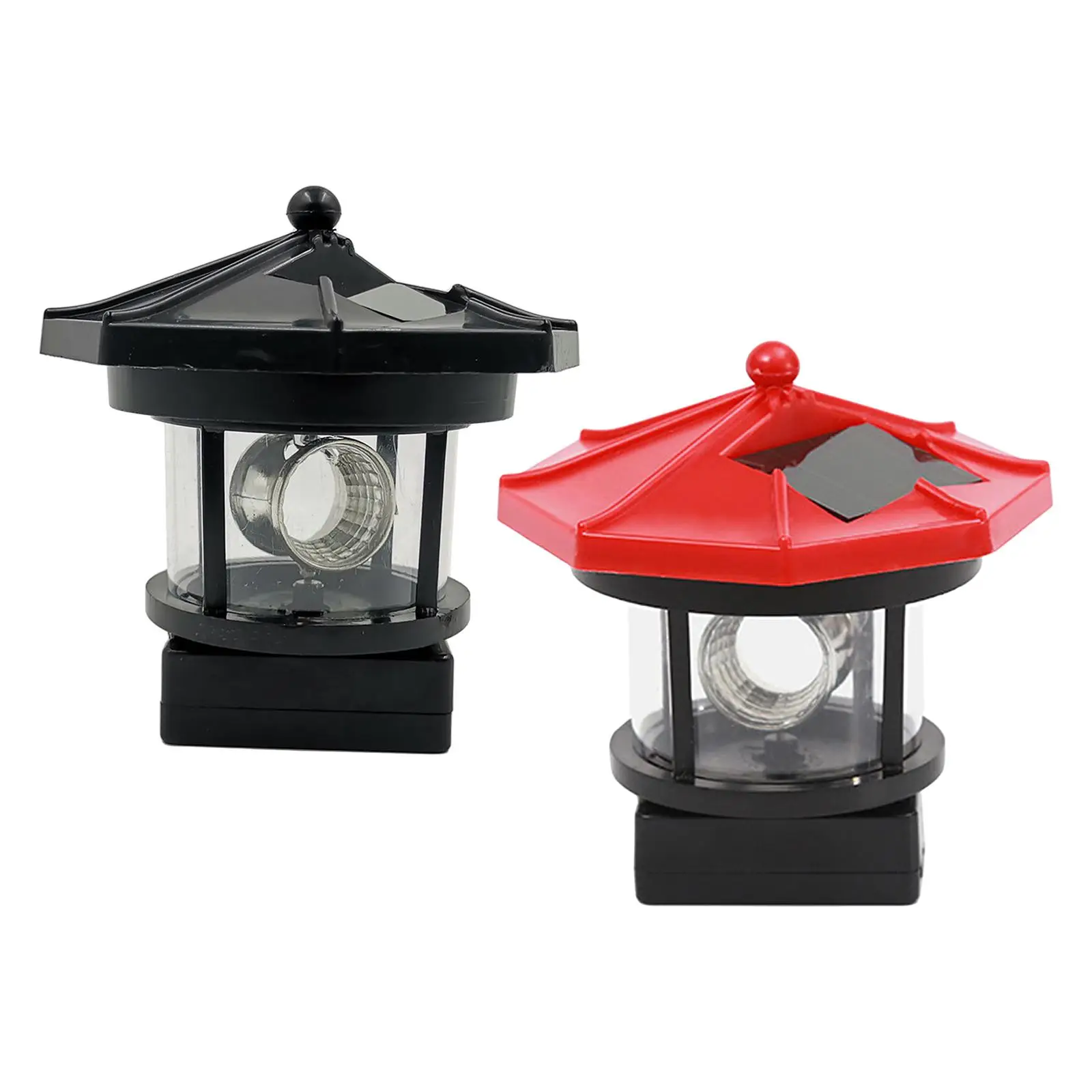 Baliza de Energía Solar, Lámpara Giratoria de 360 Grados, Faro LED Solar Impermeable para Exteriores, Decoración de Jardín y Patio