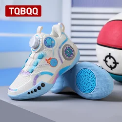 Scarpe da basket per bambini di tendenza sportiva per bambini scarpe Casual per bambini traspiranti e durevoli comodi bottoni rotanti