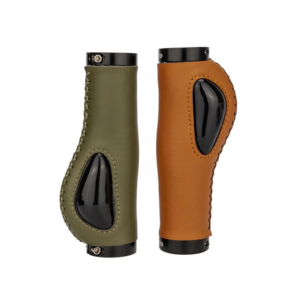 Bicycle Handlebar Grip Liquid Silicone Rubber, Shock-absorbing, Comfortable, Mtb Bike Stitching Locks, Microfiber PU Leather