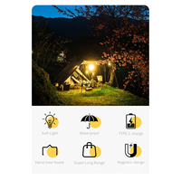 ABLQ Rechargeable LED Camping Light - Multi-Functional Flashlight with TYPE-C Charging for Outdoor Tent Lighting Style-B