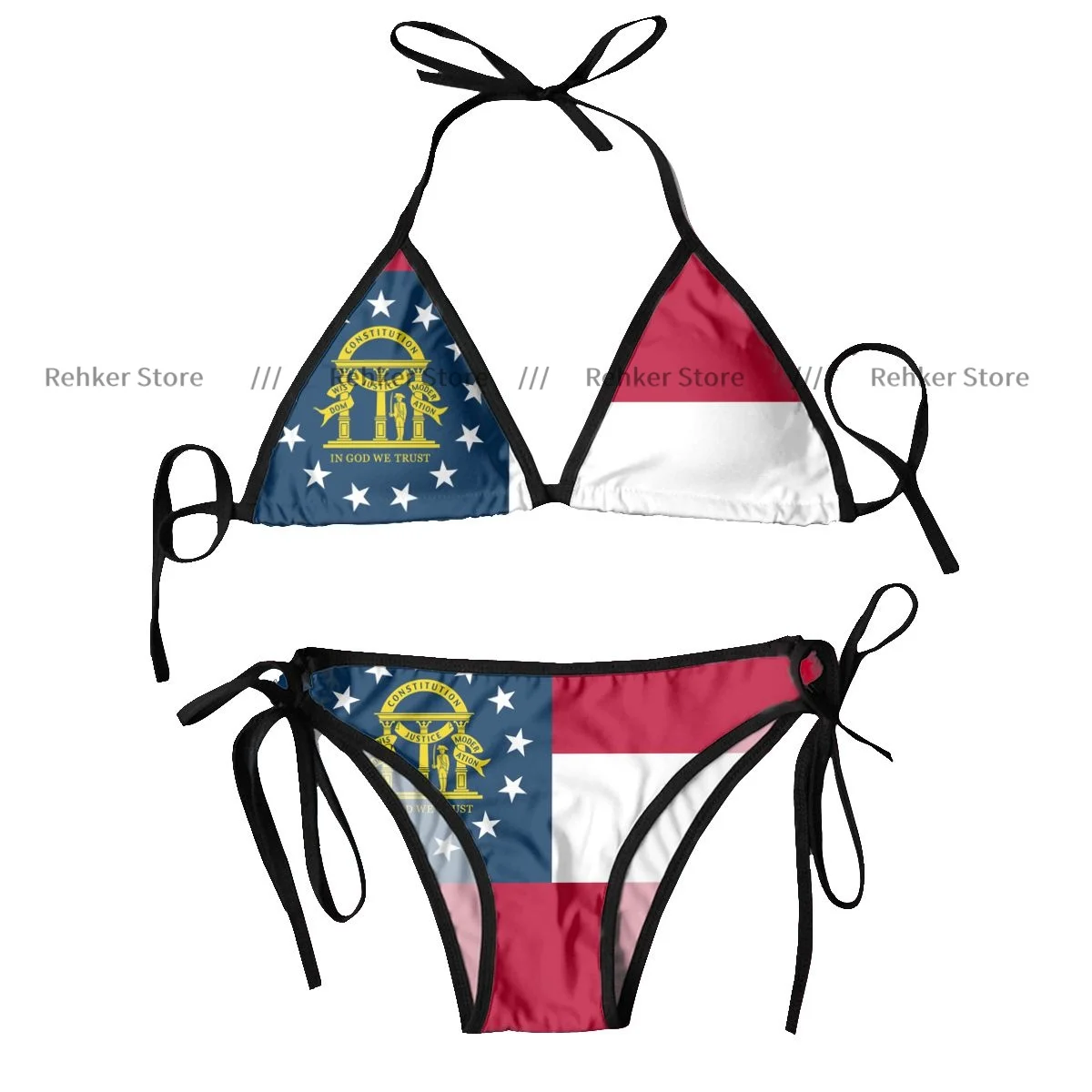 Maiô sexy com a bandeira dos estados, impressão, para as mulheres, conjunto de biquíni, roupas de praia