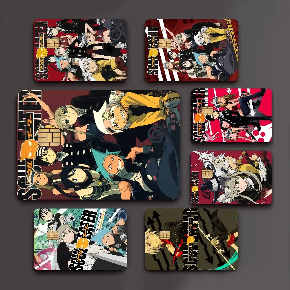 S-Soul Eater Anime Diy Credit Debit Card Sticker Party Sticker Decoration Waterproof Small Chip Card Skin Sticker