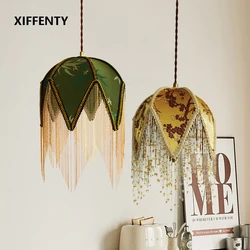Vintage tassel fabric chandelier French Restaurant Homestay bedroom atmosphere Bedside chandelier