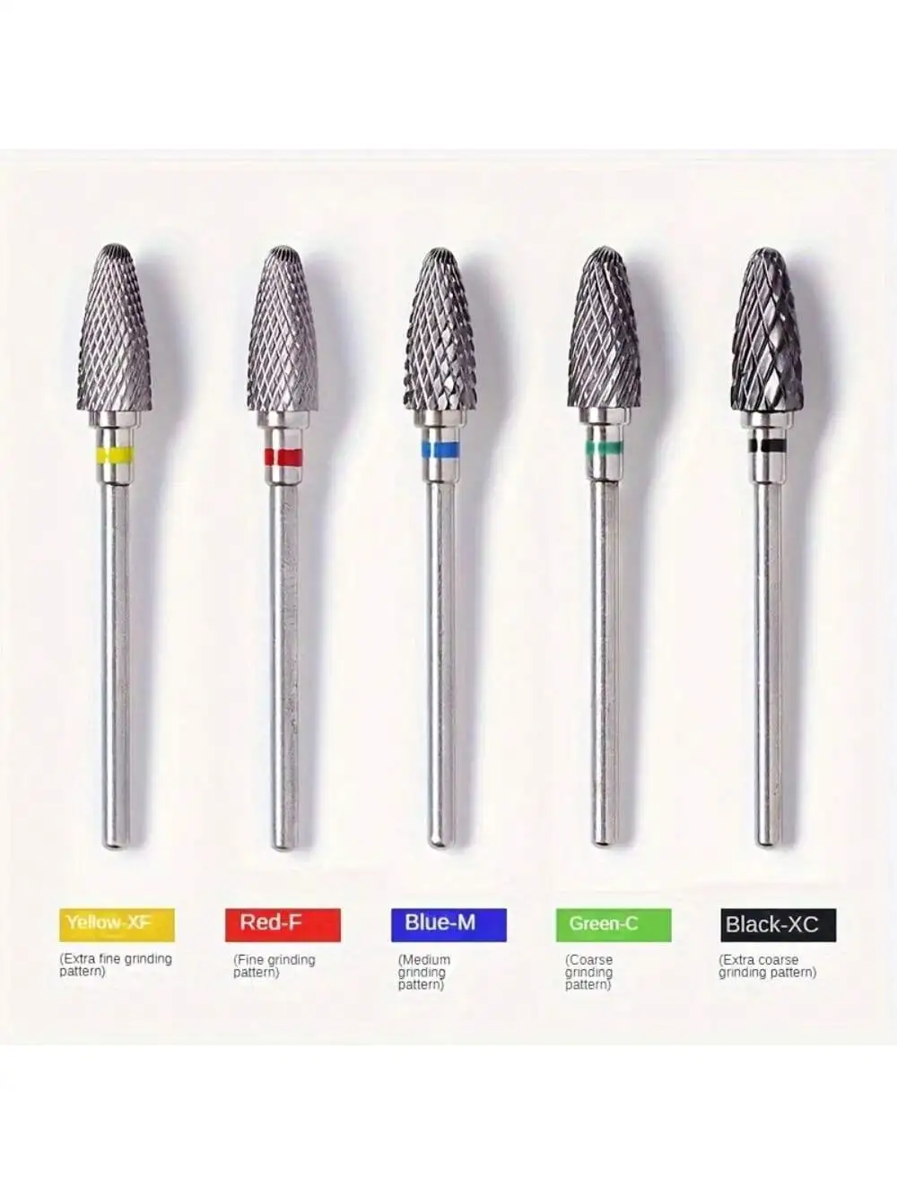 1 or 5PCS/SET Tungsten Carbide Nail Polishing Bits Set - Professional Nail Drill Bits for Acrylic Gel Removal, Nail Art