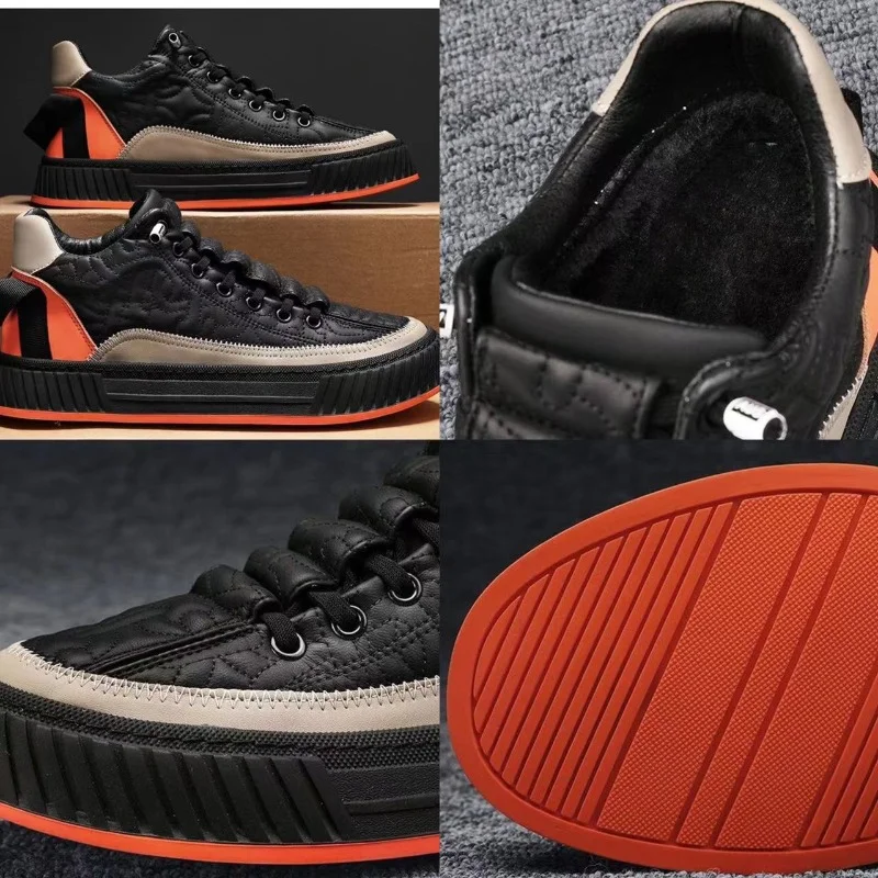 Zapatillas vulcanizadas antideslizantes para hombre, zapatos vulcanizados de marca de lujo, a la moda, informales de diseñador, 2024