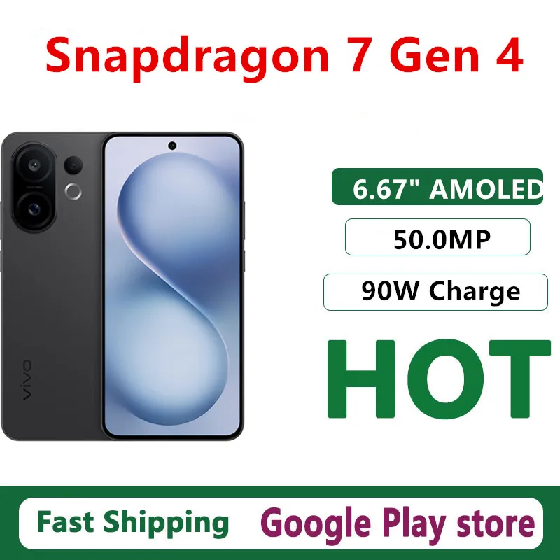 هاتف محمول Vivo S30 أصلي Snapdragon 7 Gen 4 OTA 6.67 "AMOLED 120HZ 50.0MP كاميرا 90 وات شحن بطارية 6500 مللي أمبير في الساعة أندرويد 15.0 #1