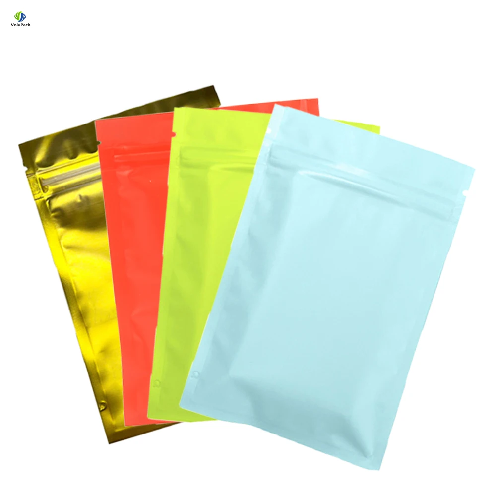 100pcs 10x15cm Eco-friendly Mylar Package Bags Resealable One side Frosted Clear Aluminum Foil Flat Bottom Matte Ziplock Pouches