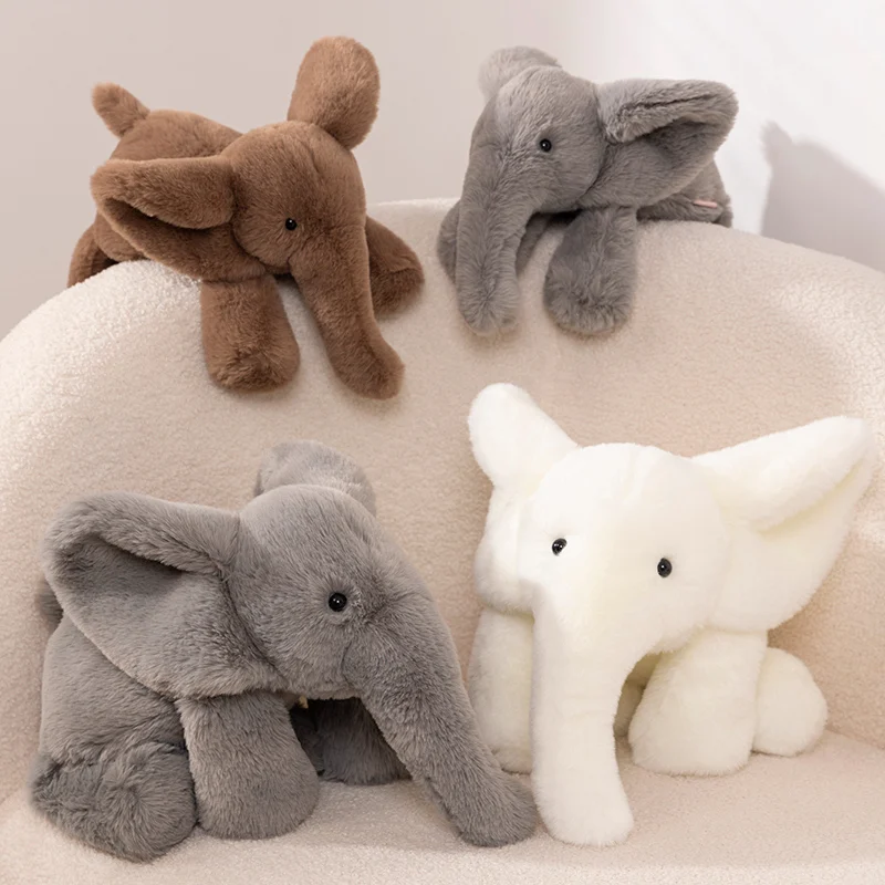 45/60cm Kawaii Long Nose Elephant Plush Doll Brown Gray White Super Soft Plush Doll Home Decoration Gift For Boys And Girls