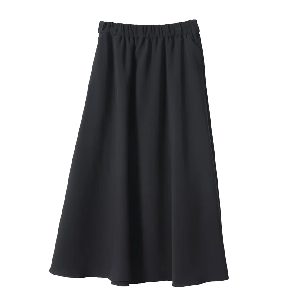 

Autumn and winter new women's clothing temperament commuting elastic waist mid length flared skirt