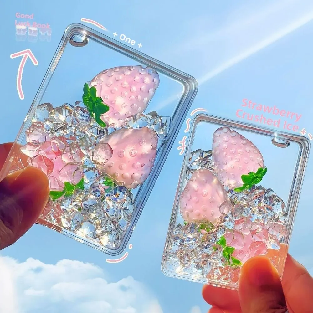 

Transparent Fruit Sand Ornament Rectangular Infused with Oil Acrylic Ornament Heart Shape Cute Oil Flowing Sand Ornament