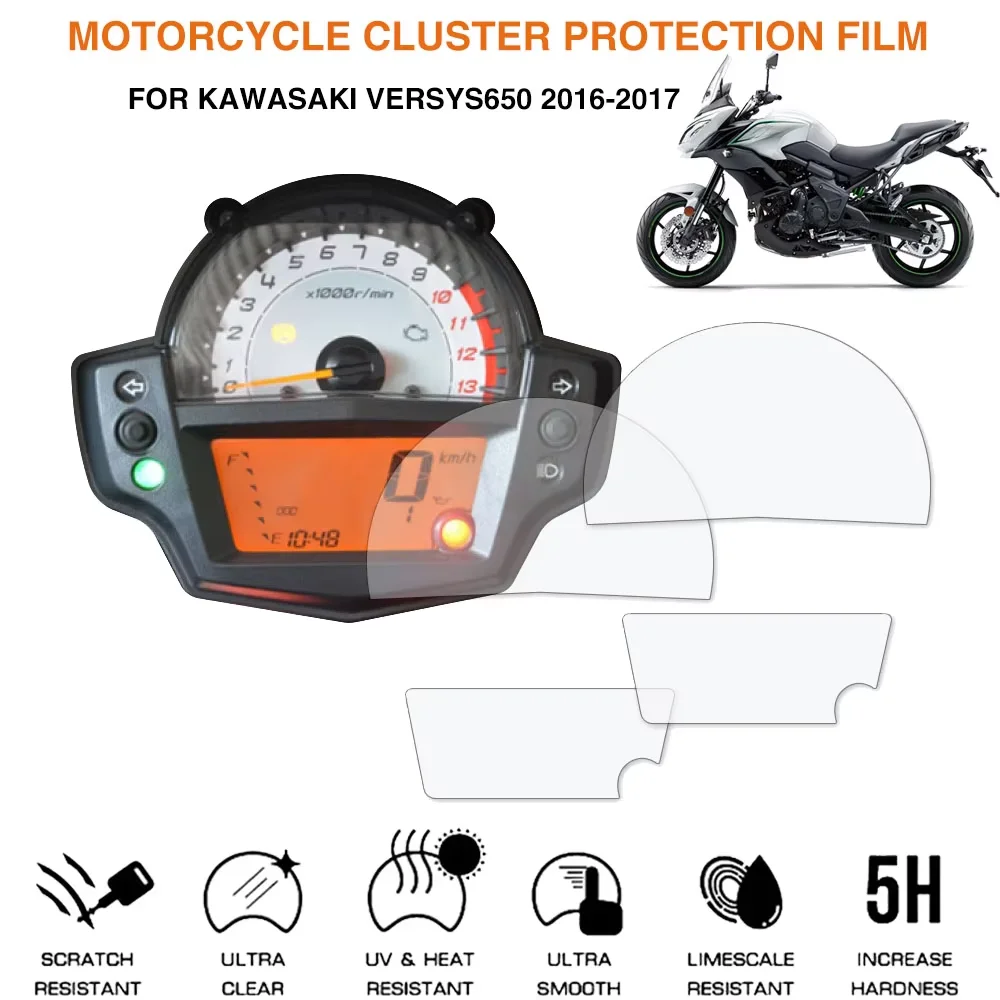 For Kawasaki Versys650 2016-2017 Motorcycle Cluster Scratch Protection Film Instrument Speedometer Screen Sticker