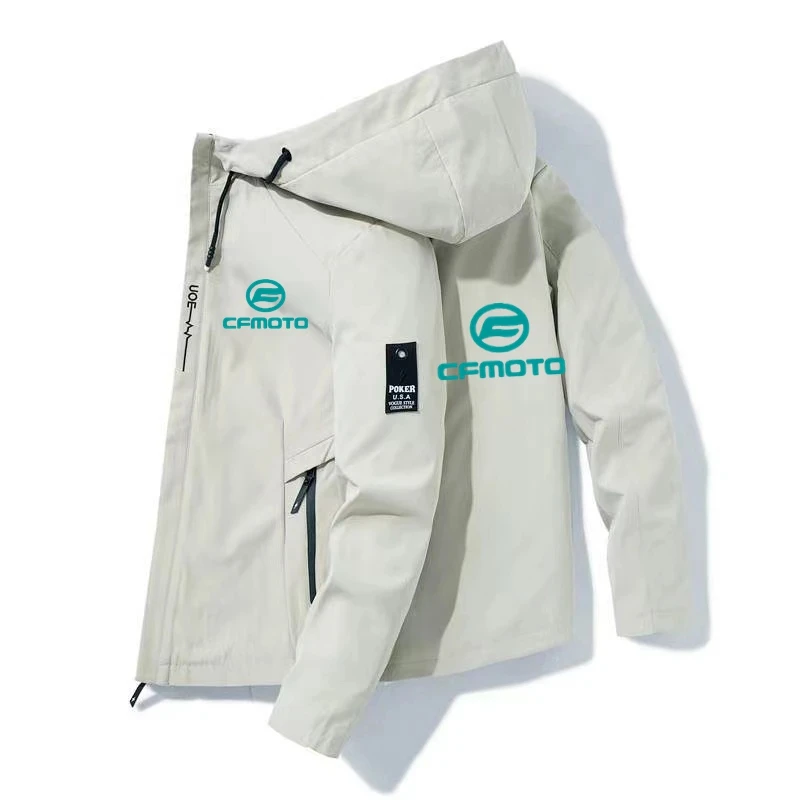 Nuova primavera e autunno Cfmoto cappotto con cappuccio da uomo giacca atmosfera casual abbigliamento da strada abbigliamento da ciclismo 2024