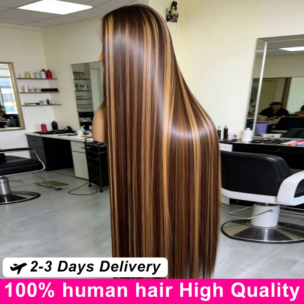 

200 Плотность 38 40 дюймов 13x6 Кружевные фронтальные парики Человеческие волосы Бразильские мелированные парики Человеческие волосы Парик шнурка для женщин Выделите 13x6 T