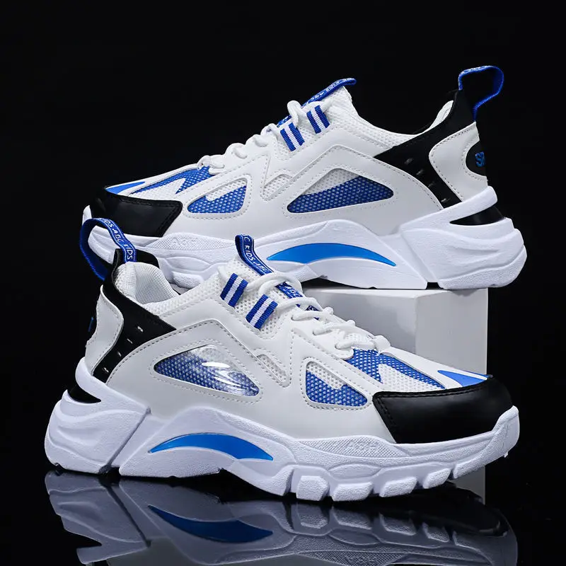 

Men's Casual Sneakers New Height Increase Platform Dad Shoes Mesh Fashion High Quality Outdoor Running Shoes Leather Men Shoes