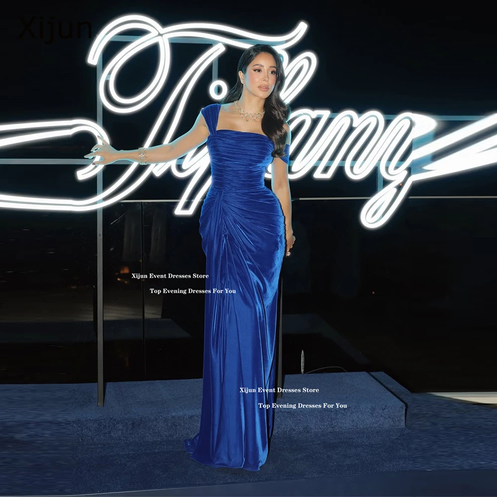 

Xijun Royal Blue Mermaid Prom Dresses Off The Shoulder Long Evening Dresses Pleated Formal Occasion Prom Gowns 2026 Customized