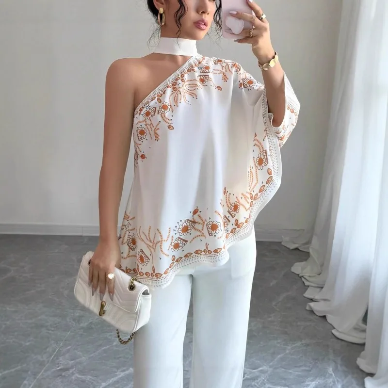 

2026 Spring Women's Clothing Retro-style Slash Shoulder Neck Tie Bow Fashion Loose Cape