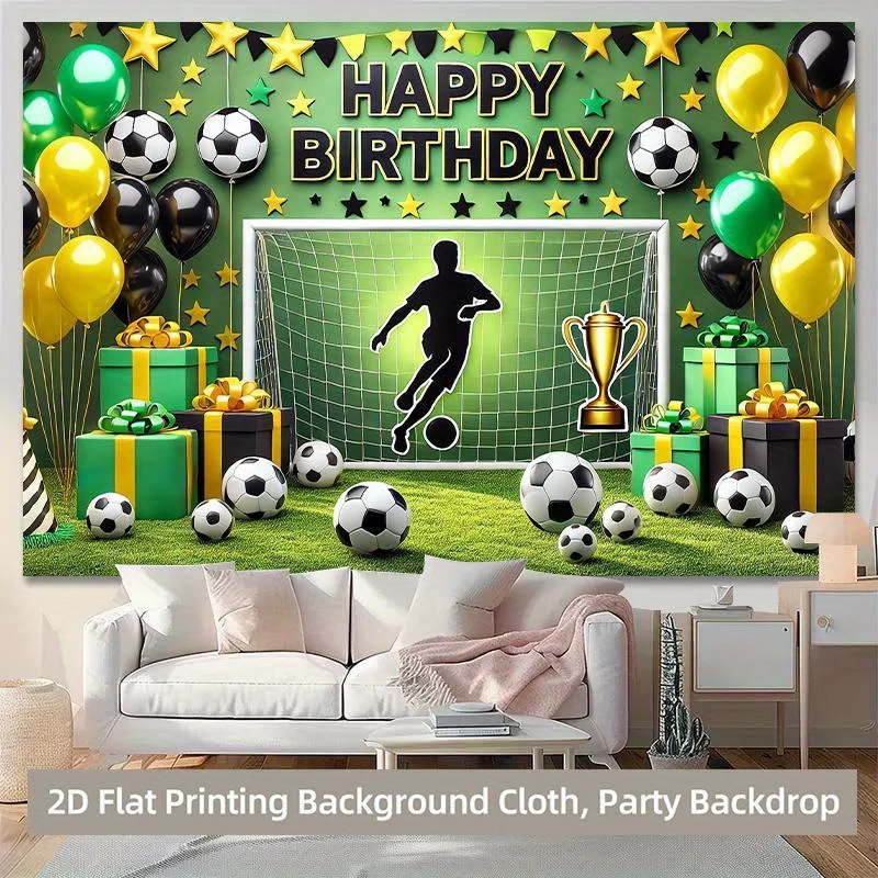 2D-Flachdruck-Hintergrundbanner 1 Stück, Hintergrundtuch für Fußball-Geburtstagsparty-Dekoration, multifunktionales Fotografie-Hintergrundtuch – Detail 10