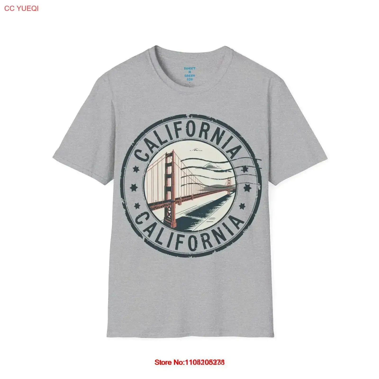 

California State T Shirt Comfortable Golden vintage Washed designer clothes streetwear Soft Breathable Stylish homme fashion