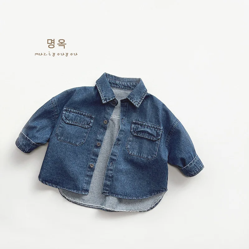 

Spring Dressing~Boys' Denim Shirt 2025 New Product, Girls' Casual Top, Small and Medium Sized Western Coat Trendy