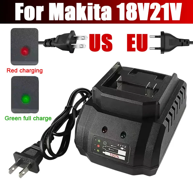 Battery Charger Replacement For Makita Model 18V 21V Li-ion BL1415 BL1420 BL1815 BL1830 BL1840 BL1860 Electric Drill Grinder