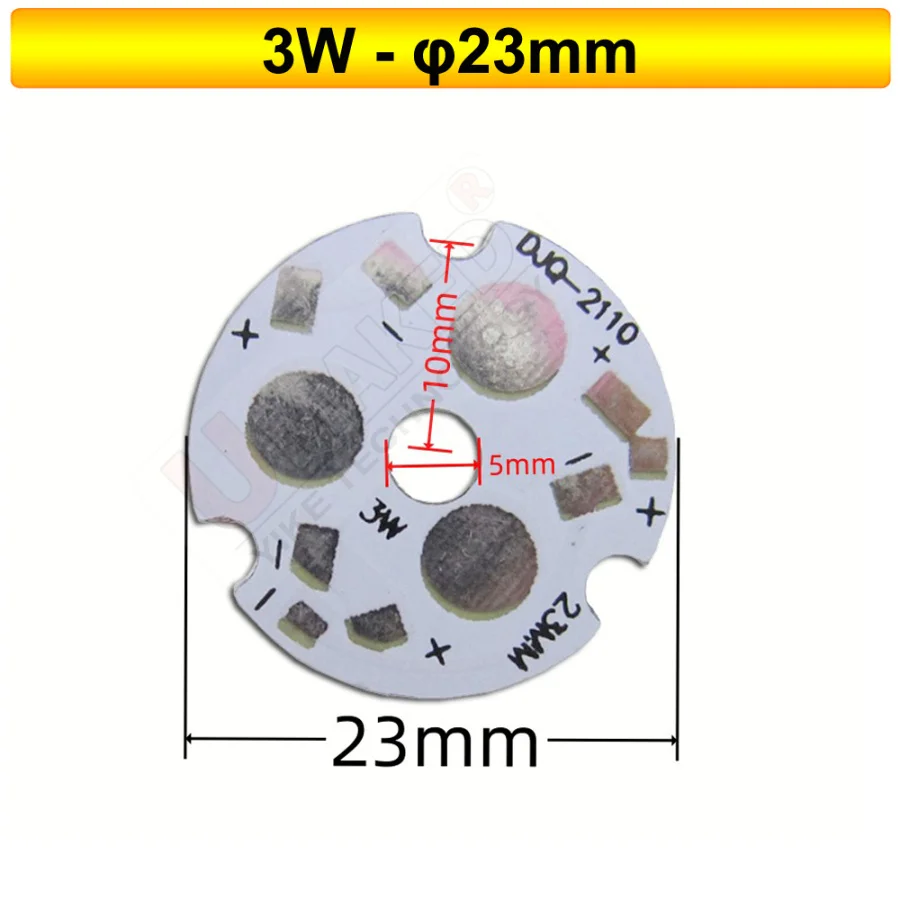 10pcs  23/32/50mm led aluminum plate base board, 3/9W PCB for downlight, bulb light.  diy spare part for indoor lamp