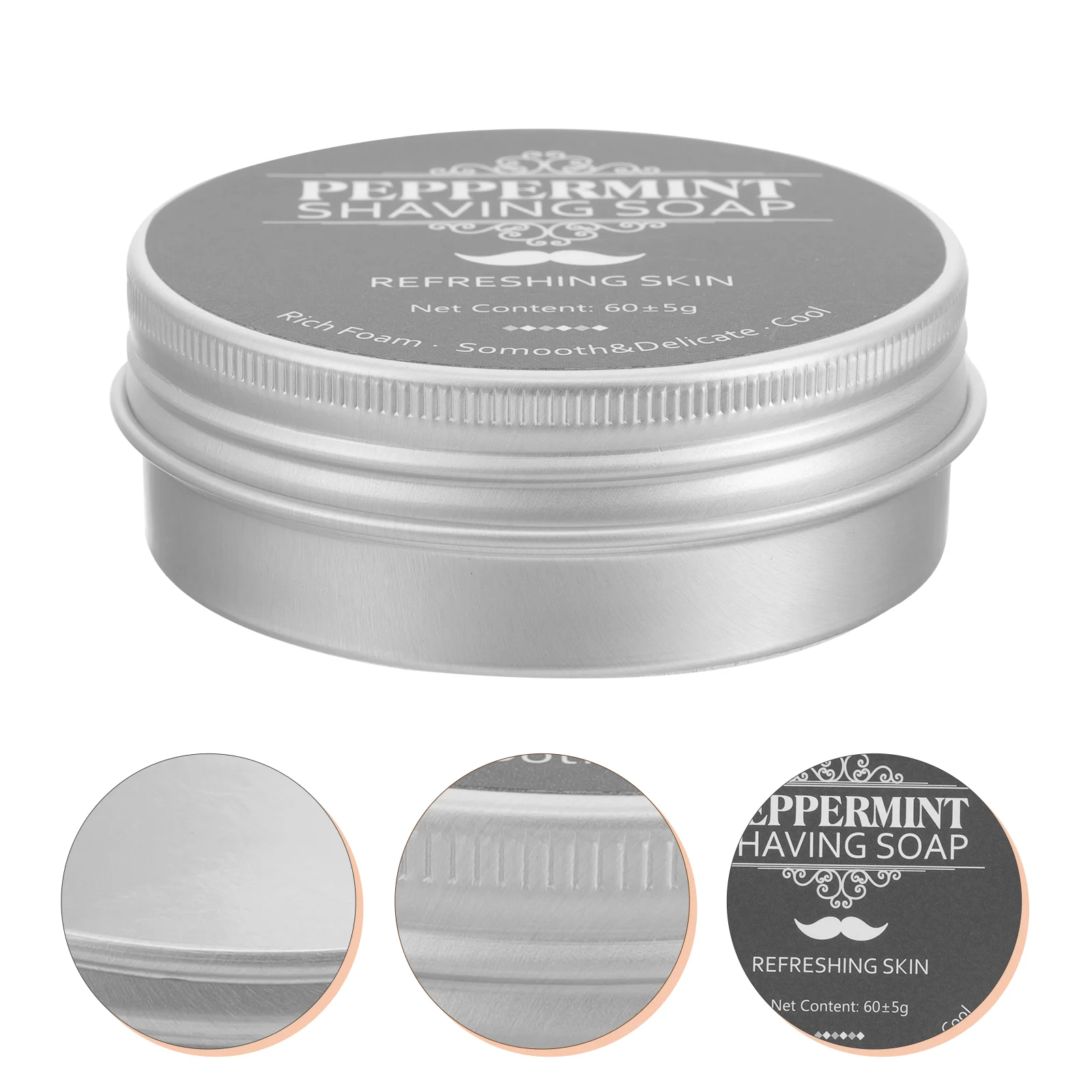 Men's Beard Barber Soap (Mint Shave Soap) Peppermint Essential Oil for Shaving Home