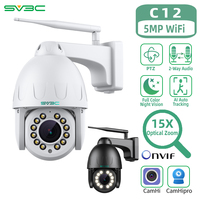 5MP PTZ Wifi Camera Outdoor, SV3C 15X Zoom Wireless Home Security IP CCTV,AI Human Detect,Auto Tracking,Color Night Vision,Onvif