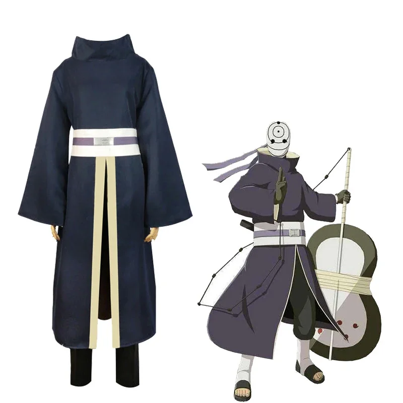 2025 Uchiha Obito Anime Cosplay Costumes Halloween Costumes For Women Men Japanese Robe Kimono Performance Festival