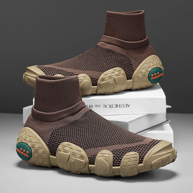 

Мужская прогулочная обувь, модная дышащая сетчатая ткань, противоскользящие, износостойкие, для утренних упражнений, беговые кроссовки для тренировок на открытом воздухе