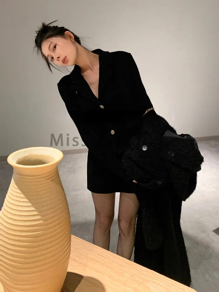 Winter France Vintage Elegant Two Piece Set Women Patchwork Chic Y2k Skirt Suit Female Korean Fashion Casual Party Set 2023 New