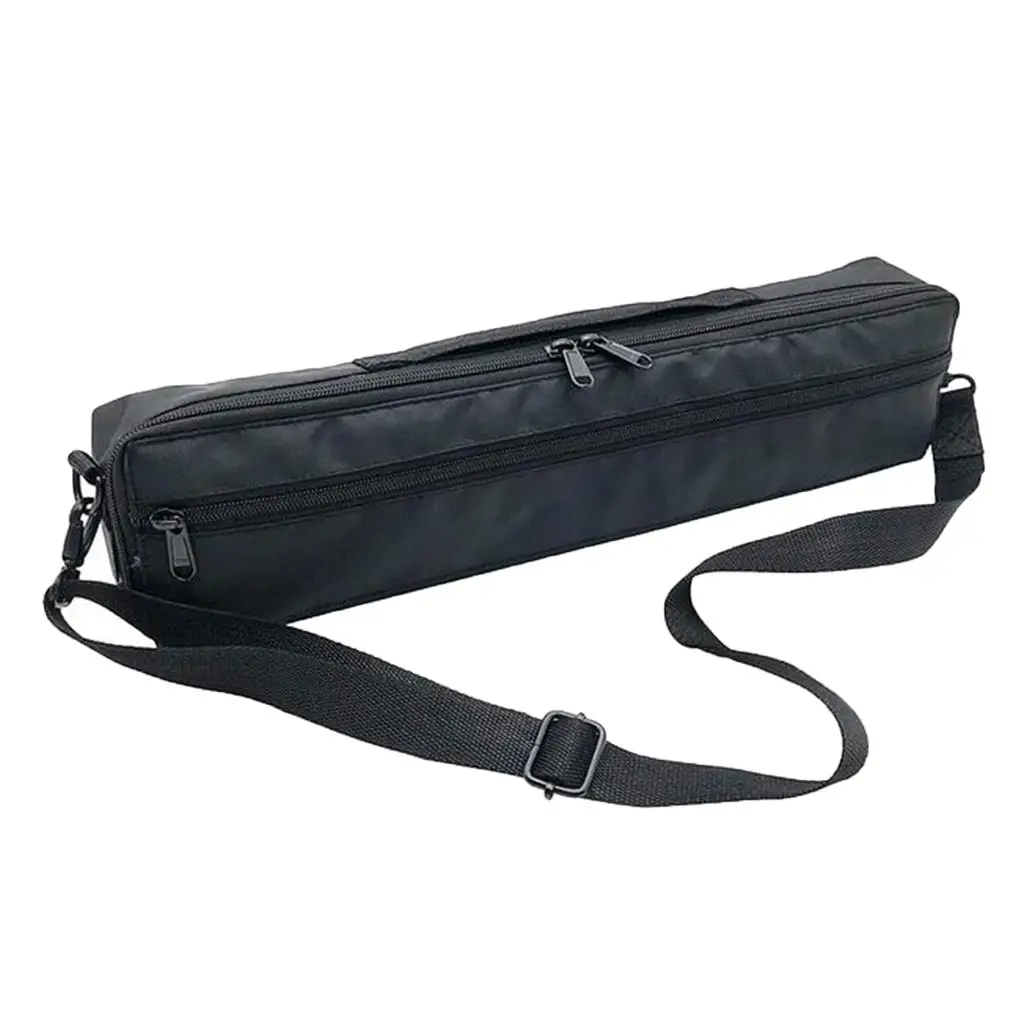 Durable 17 Holes Flute Case Cover Bag Black Plushed with Shoulder Strap Accs