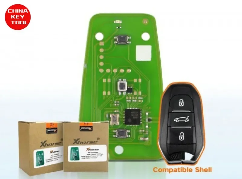 1PCS XHORSE XZPG00EN Special PCB Board Exclusively For Peugeot For Citroen DS 4A KeylessGo Smart Key With Key Shell