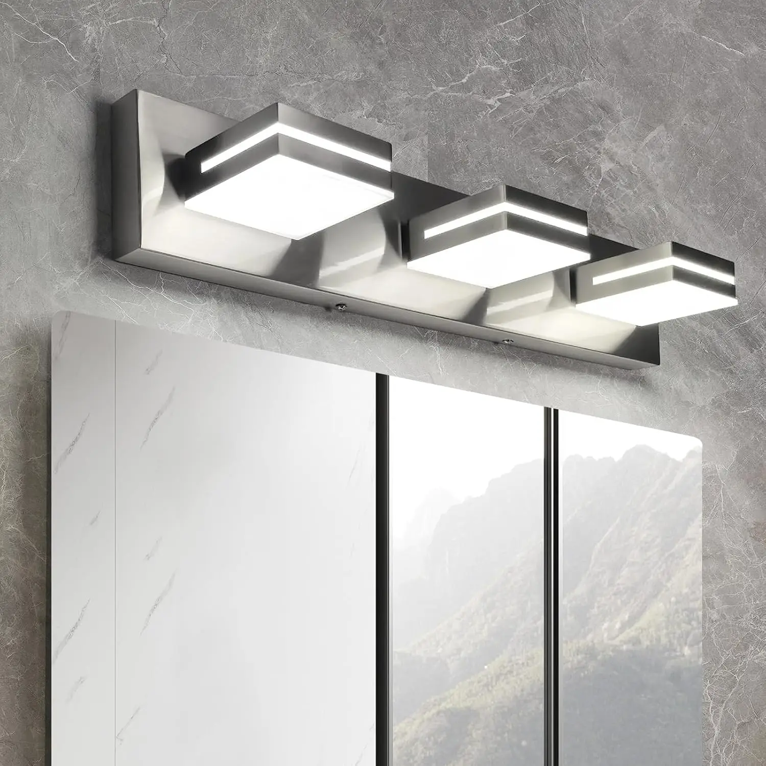 

3-Light LED Vanity Light Brushed Nickel 24W Dimmable 6000K Adjustable 22" ETL